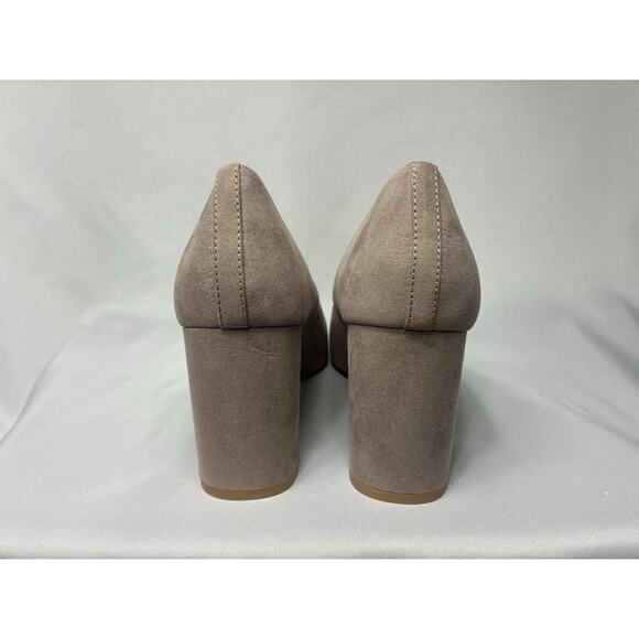 New CL by Laundry Taupe Suede Block Heel Pumps Comfort Cushion Size 10 - Picture 6 of 7